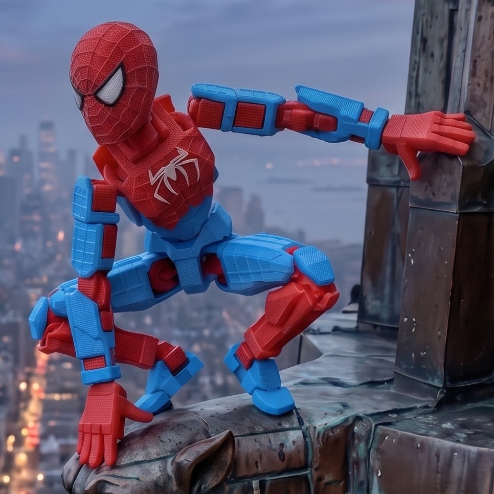 Spider-Man posado sobre una cornisa